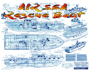 full size printed plan scale 1/3"=1ft air sea rescue boat by walter musciano for berkley models