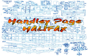 full size printed plans scale 1:24  control line handley page halifax no difficulty in building the model.