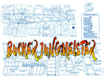 full size printed plans scale 1:10  control line cliye hall's bucker jungmeister