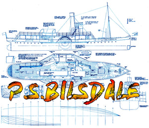 full size printed plans scale 1:48  'tug-steamer' p.s.bilsdale for radio control