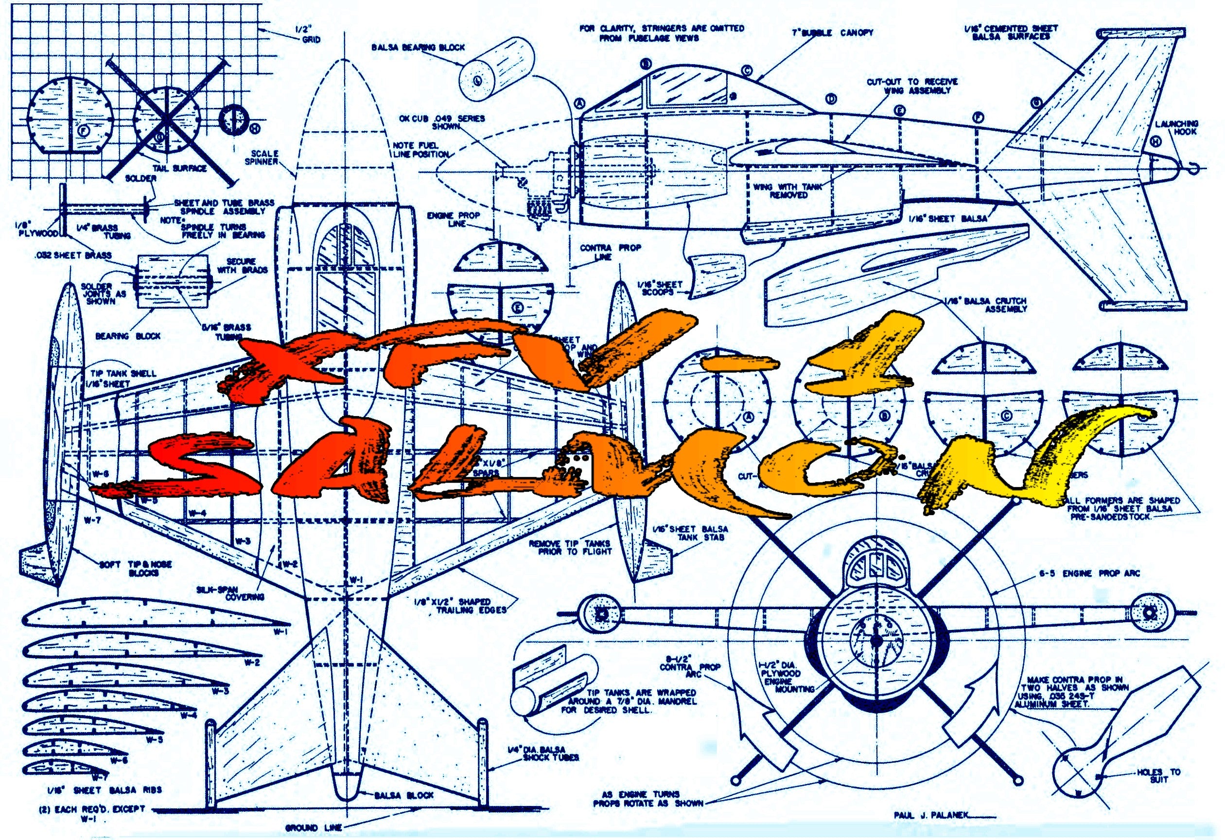 full size printed plan semi-scale lockheed xfv-1plane that takes off vertically.