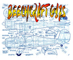 full size printed plans scale 1:12 control line beechcraft g17s   ultimate in performance and appearance.