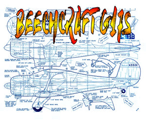 full size printed plans scale 1:12 control line beechcraft g17s   ultimate in performance and appearance.