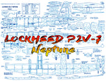 full size printed plans scale 1:32  control line lockheed p2v-7 neptune