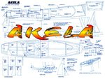 model boat plans 25" radio control sailboat full size printed plan & build notes