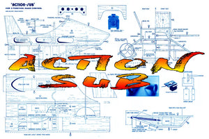 full size printed plan semiscale submersible all balsa construction three function radio control