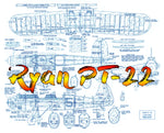 full size printed plans scale 1 1/4” = 1ft  control line  reliable throttle and flaps ryan pt-22