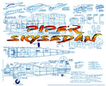 full size printed plans scale 1:12  control line piper skysedan piper easy to build, easy to fly