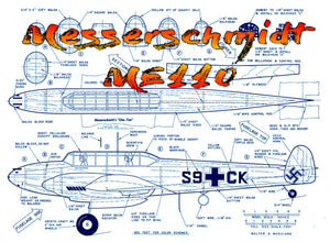 full size printed plans control line scale 1:16 me110 details and markings on the plans are based on a full-size
