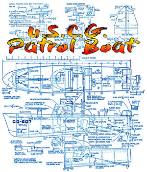full size printed plan scale 1:48 83‑foot u.s.c.g. patrol boat project for beginners