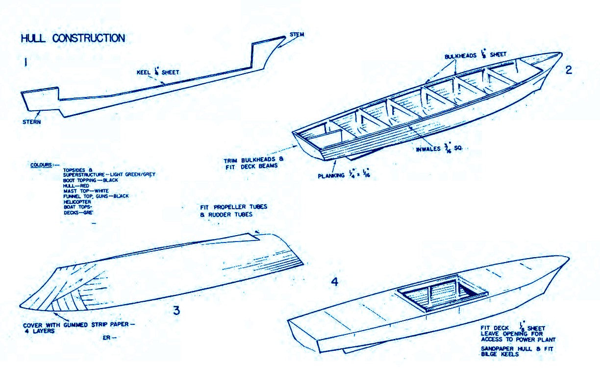 full size printed plan scale 1:96 imperial iranian navy frigate suitable for radio control