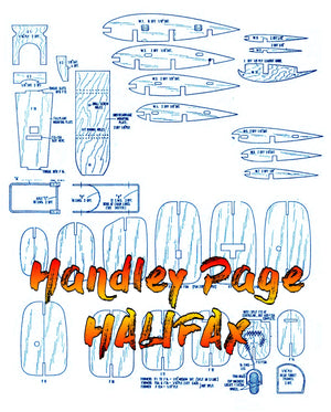 full size printed plans scale 1:24  control line handley page halifax no difficulty in building the model.