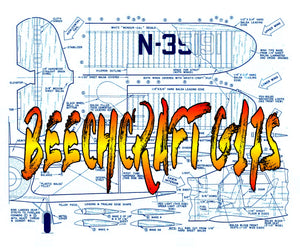 full size printed plans scale 1:12 control line beechcraft g17s   ultimate in performance and appearance.