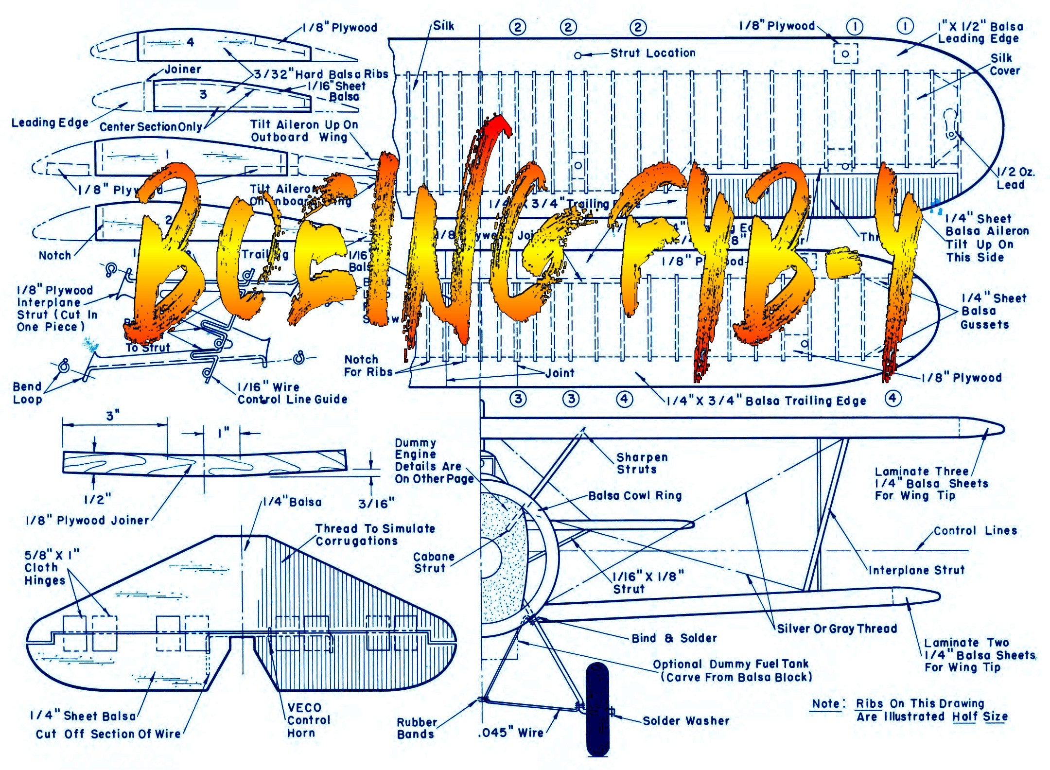 full size printed plans control line  scale 1:12 airplane carrier boeing f4b-4