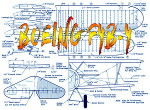 full size printed plans control line  scale 1:12 airplane carrier boeing f4b-4