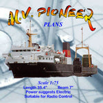 full size printed plans scale 1:75 ferry m.v. pioneer suitable for radio control