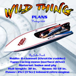 full size printed plan inboard racing mono hull the wild thing for radio control
