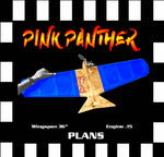 full size printed plan & building notes  swept wing design combat *pink panther* w/s 36"  engine .15