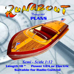 full size printed plan semi - scale 1:12  chris-craft design runabout  great beginners project