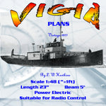 full size printed plan scale 1:48 tender/pilot vessel "vigia" suitable for radio control