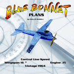 full size printed plan  control line speed blue bonnet winner in class "a" speed '64