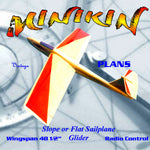 full size printed plan glider 48 1/2" 3-in-l machine  r/c flying, "minikin,"