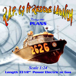 full size printed plan  1:24 scale r.a.f. 67 ft rescue launch suitable for radio control