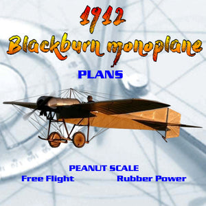 full size printed peanut scale plans 1912 blackburn monoplane build this winner for yourself.