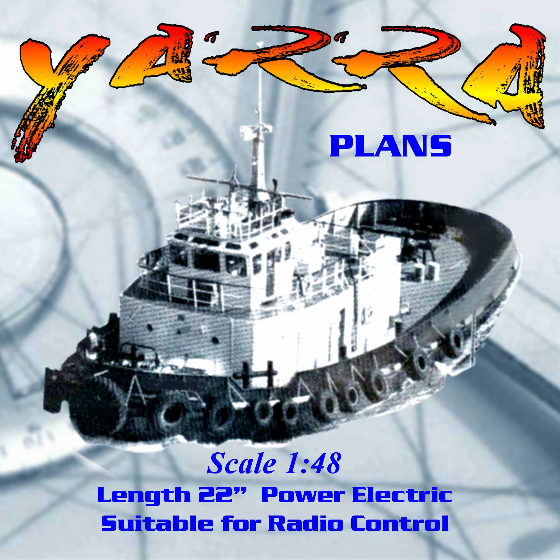 full size printed plan to build a scale 1:48 australian tug suitable for radio control
