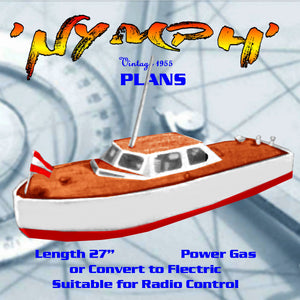 full size printed plan 27" gas or electric fast launch beginners plans suitable fo radio control