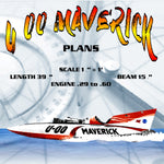full size printed plans gold cup racer scale 1 ¼” = 1’ u‑00 maverick for remote control