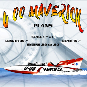 full size printed plans gold cup racer scale 1 ¼” = 1’ u‑00 maverick for remote control