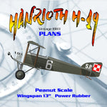 full size printed plans peanut scale hanrioth h-19 polish bipe from the 1920'