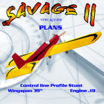 full size printed plans vintage 1959 control line profile stunt .19 savage ii transition trainer
