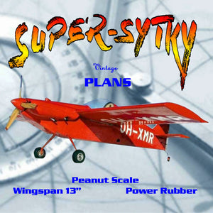 full size printed plans peanut scale "super-sytky"  potential of being a "fike fighter".