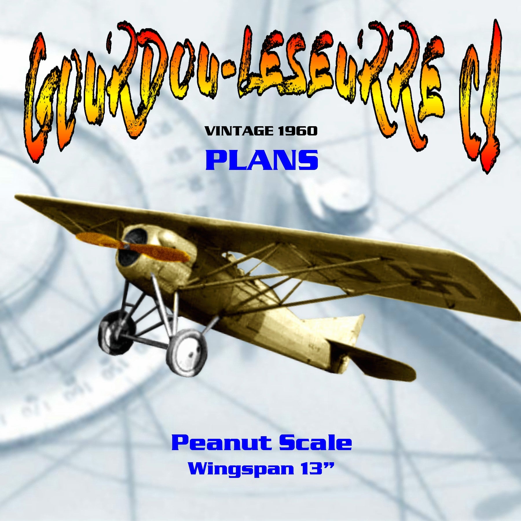 full size printed plans peanut scale "gourdou-leseurre c1"  excellent modeling subject.