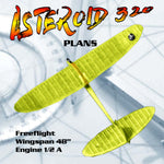 vintage 1959 plans  ½ a wingspan 48” freeflight asteroid 320 includes building notes