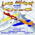 full size printed plan two profile racers for  'goodyear' class control line "long midget" & "rivets"