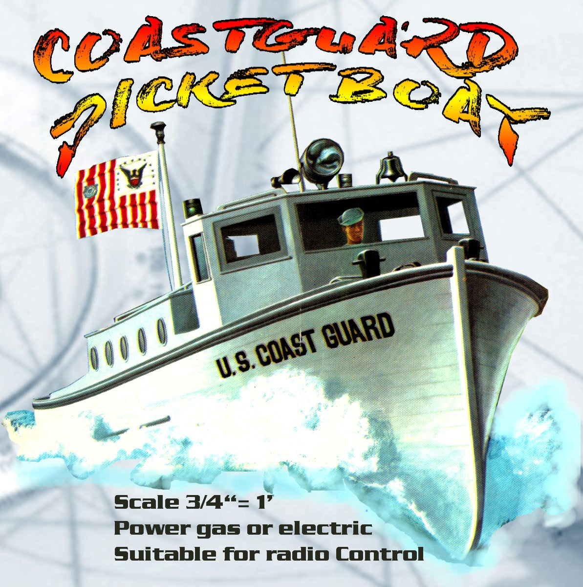 full size printed plans scale 1:16 u.s.c.g. coastguard picket boat she's big, beautiful and perfect for radio control