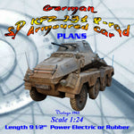 full size printed plan scale 1:24 german sd kfz 231 8-rad armoured car no materials. plan only