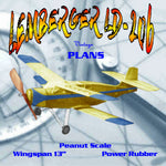full size printed plans peanut scale "lemberger ld-20b"  excellent model proportions and fine flier.