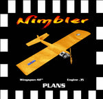 full size printed plan & building notes  slow combat *the nimbler* wingspan 42”  engine .35