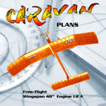 full size plans vintage 1966 free-flight caravan hot contest machine for the ½ a mills