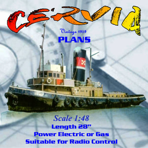full size printed plans & article scale 1:48 l 28" cervia  thames tug