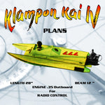 full size plans-.35 outboard raceing boat l28" klampon kai iv for radio control