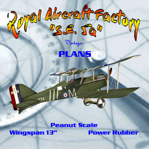 full size printed plans  peanut scale "se.5a" lots of wing area for a given span