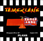 full size printed plan & building notes  ultimate' 1/2 a combat **tamerlane**  wingspan 28 or 36 inch
