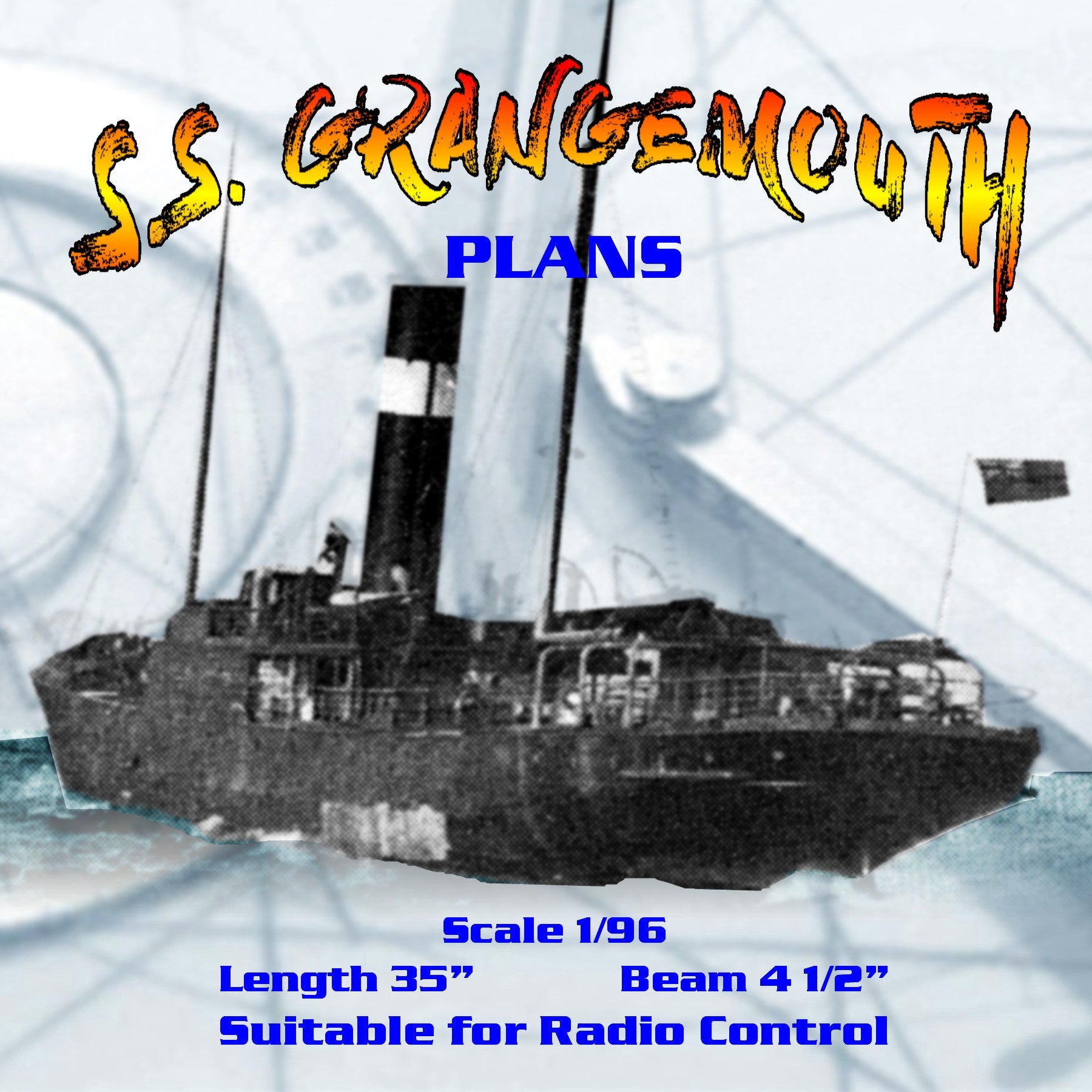 full size printed plan scale 1/96 short sea voyage passenger/cargo carrier “s.s. grangemouth”