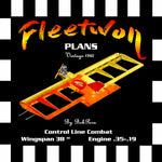 full size printed plan vintage 1960 control line combat "fleetwon" simple, easily built, low in cost,