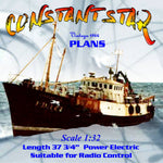 full size printed plans modern trawler scale 1/32  l37 3/4" suitable for radio control